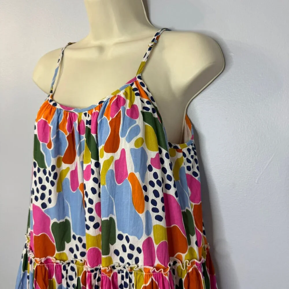 THML Spotted Multi Print Swim Sundress Adjustable Strap Beach Vacation Sz. XS - Picture 13 of 13
